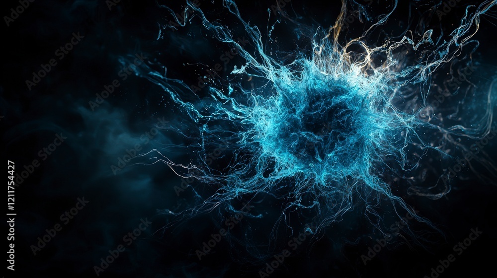 Leinwandbilder Dark flowing pulses cutting through reality abstract visualization digital art sci-fi environment macro viewpoint