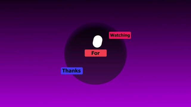 Animation on thank for watching. Thanks for watching text animation with digital system.