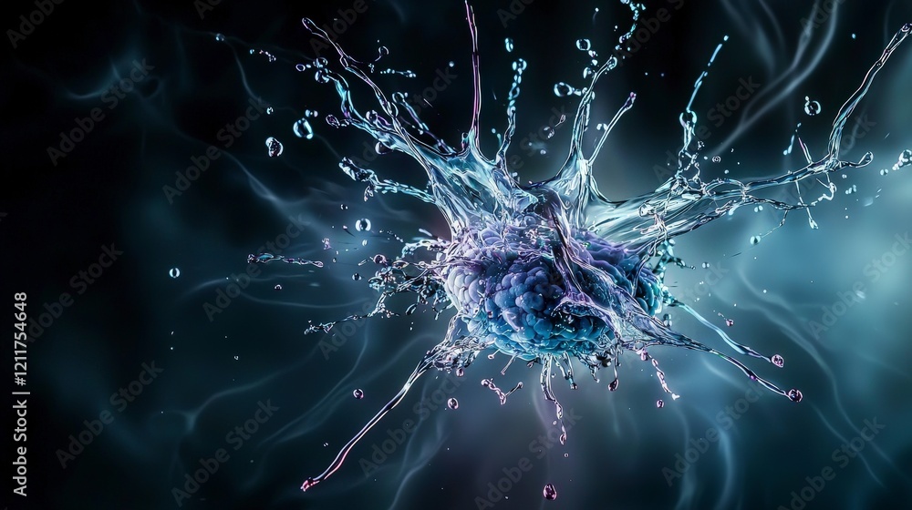 Leinwandbilder delicate bursts of fragility exploding into the air science laboratory micro-water droplet close-up 