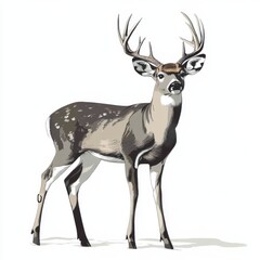 Fototapeta premium Majestic buck in detailed illustration
