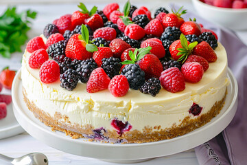 cheesecake with berries