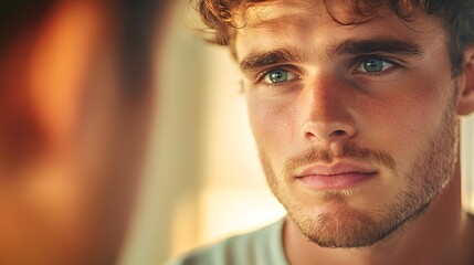Obraz premium Intimate Therapy Session Young Man Seeking Professional Mental Health Support on Magazine Cover