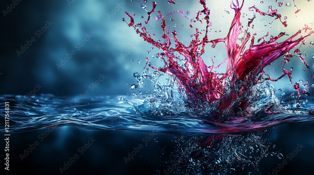 Aufkleber dynamic water splash action aquatic scene photographic artwork ethereal environment close-up view di