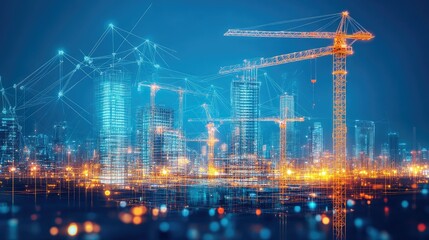 Urban landscape with digital construction models