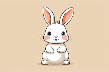 Obraz premium cartoon rabbit sitting on its hind legs with a smile on its face