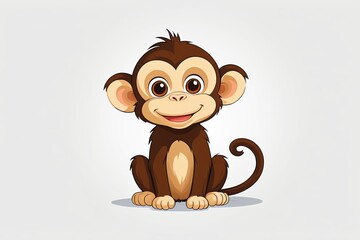 cartoon monkey sitting on the ground with a smile on his face