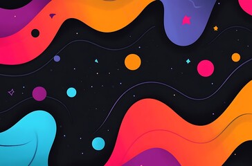 Abstract Background with Colorful Lines and Wavy Shapes for Dynamic and Creative Design