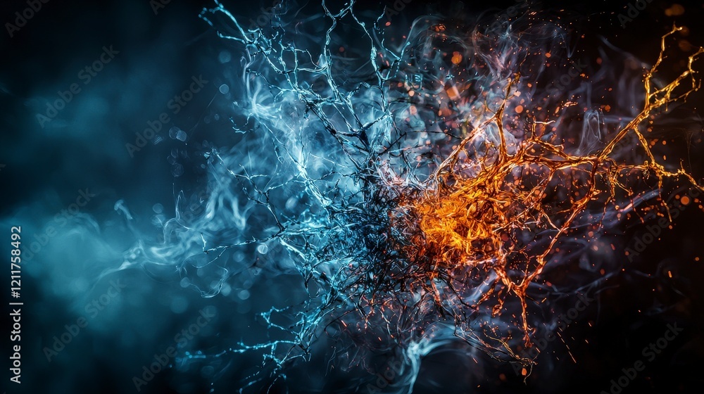 Poster creative concept of ethereal air currents and vibrant colors in a dynamic digital abstract art realm