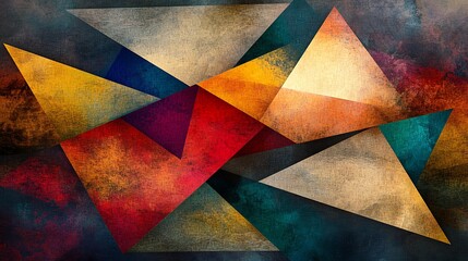 Fototapeta premium Abstract layered triangles with gradient hues