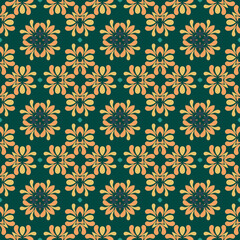 Fototapeta premium Tropical Kaleidoscope Seamless Pattern