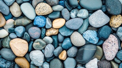Serene Seashore Stones: A Coastal Pebble Collection