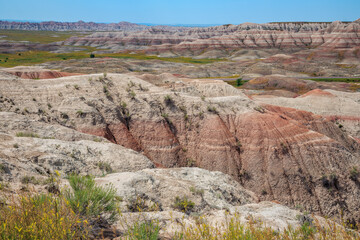 Stunning Layered Eroded Formations of the Badlands, Badlands National Park, South Dakota