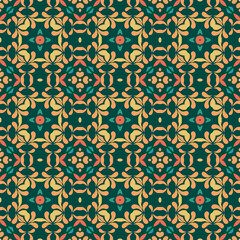 Obraz premium Tropical Kaleidoscope Seamless Pattern