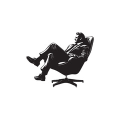 silhouette of a person sitting on a chair