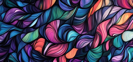 Abstract Background with Wavy Colorful Shapes Creating Dynamic Visual Effects for Modern Design