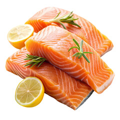fresh salmon steak with herbs