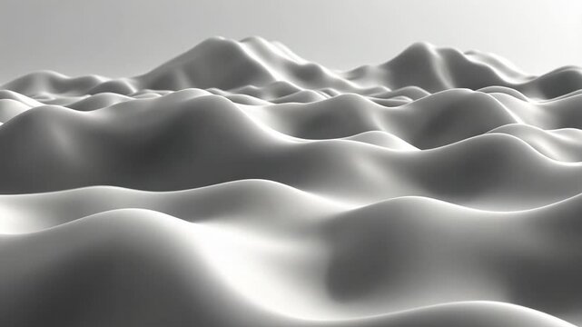 Abstract waves of soft gray material create a calming texture in a minimalist setting