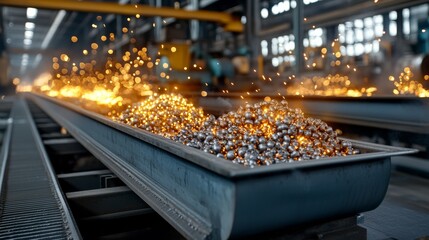 The Dazzling Dance of Sparks at an Industrial Steel Smelting Plant in Action
