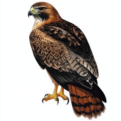 Fototapeta premium Majestic Red-tailed Hawk in Profile