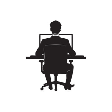 recommend clip art: silhouette of a person working on a laptop