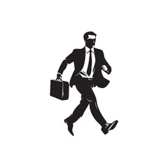 businessman running with briefcase