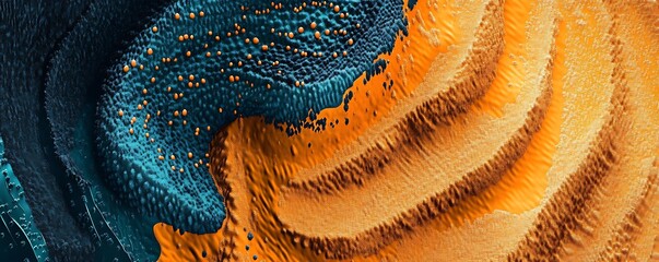 Abstract Digital Art with Swirling Colors of Dark Blue, Black, and Teal for Modern Design