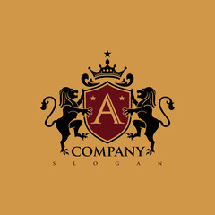 Lion Heraldry Luxury Logo Design