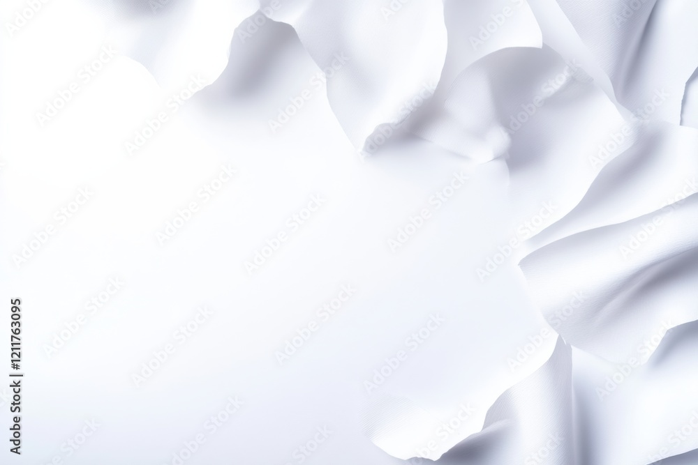 Poster exploring the intricate textures of crumpled white paper creating a captivating abstract composition