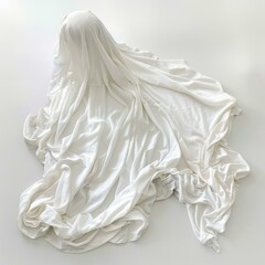 Obraz premium White cloth covering a sphere on a white background, creating an abstract and minimalist composition