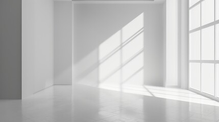 Fototapeta premium A minimalist interior space with soft shadows and natural light.