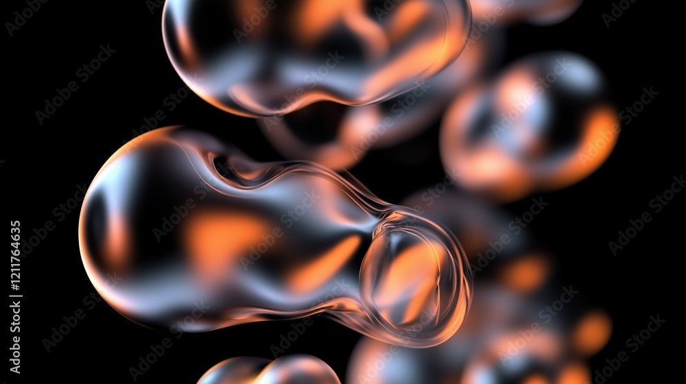 Aufkleber A series of bubbles in various sizes and shapes are floating in the air. The bubbles are all different colors and sizes, creating a sense of movement and fluidity. AI generated.