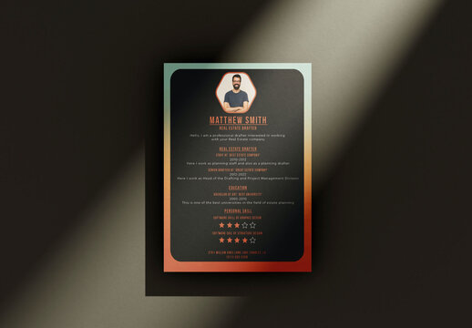 Orange And Green Gradient Resume Template