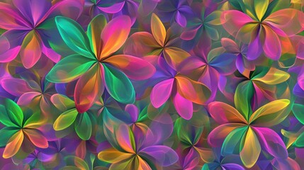 Vibrant Rainbow Floral Pattern
