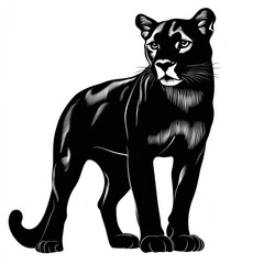 Obraz premium Majestic Cougar in Black and White