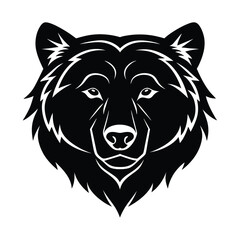 Bear Head Silhouette Vector Art, Black Bear Head Design Illustrations