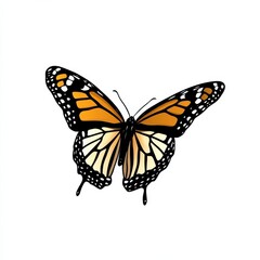 Fototapeta premium Vibrant Monarch Butterfly in Flight