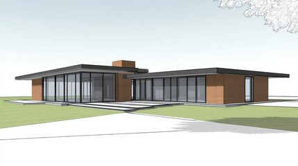 modern small industrial minimalist design style office building