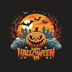 Halloween day special T-shirt design vector