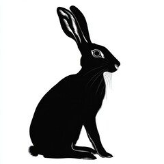 Obraz premium Black Hare Silhouette
