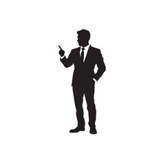 Obraz premium silhouette of a man asking for their assistance