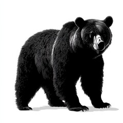 Majestic black bear, powerful stance.