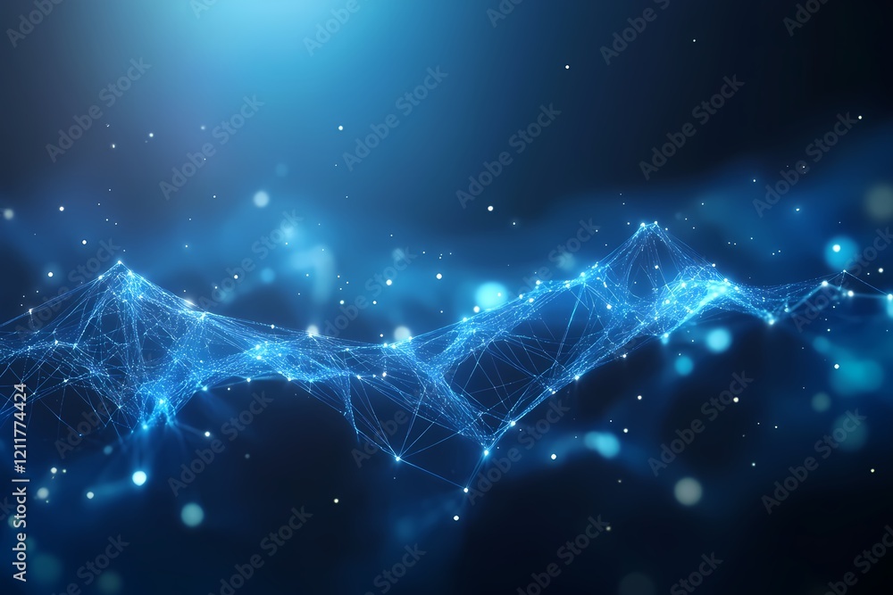 Poster abstract blue network data visualization design
