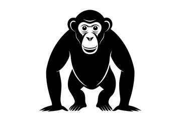 Intelligence in Shadow: Chimpanzee Silhouette