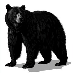 Majestic black bear, powerful stance.