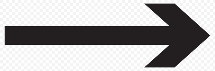 graphic single black arrow. isolated transparent . black large . big simple icon . AI 10 / EPS 10 . Eps 10.