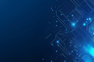 Obraz premium Abstract Blue Digital Circuitry Technology Background