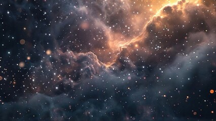 Obraz premium Cosmic Nebula Star clouds swirl in deep space, creating a vibrant cosmic landscape. Ideal for science fiction, astronomy, or space exploration