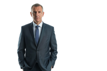 Confident Politician in Elegant Formal Attire Isolated on Transparent Background