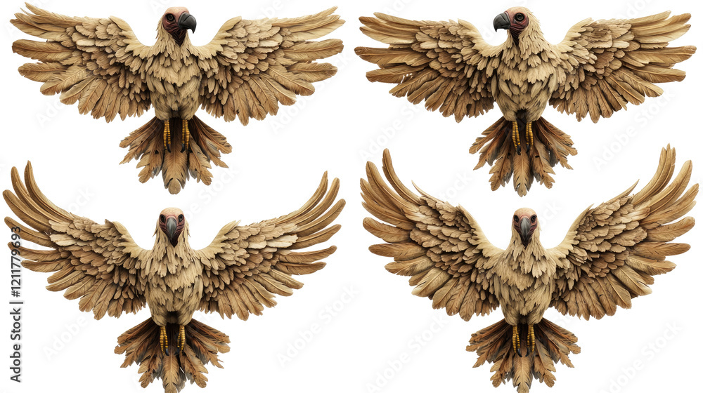 Poster elegant vultures soaring in various poses generative ai
