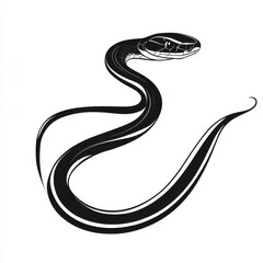 Obraz premium Elegant Black and White Snake Illustration